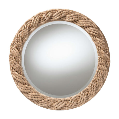 Modern European furniture - Braided Rope Round Boho Mirror - www.oroa.com