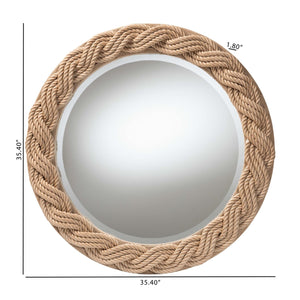   Contract furniture - Braided Rope Round Boho Mirror - www.oroatrade.com | Oroa.com