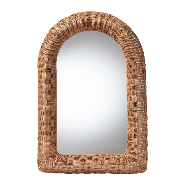 Modern European furniture - Arched Wicker Wall Mirror - www.oroa.com