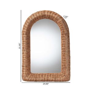 Modern European furniture - Arched Wicker Wall Mirror - www.oroa.com