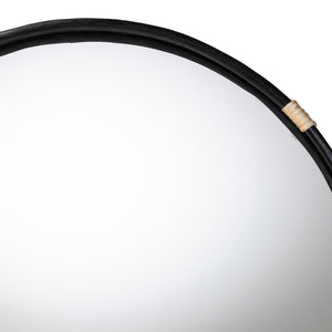 Modern European furniture - Round Black Rattan Wall Mirror - www.oroa.com