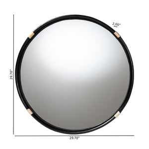Modern European furniture - Round Black Rattan Wall Mirror - www.oroa.com