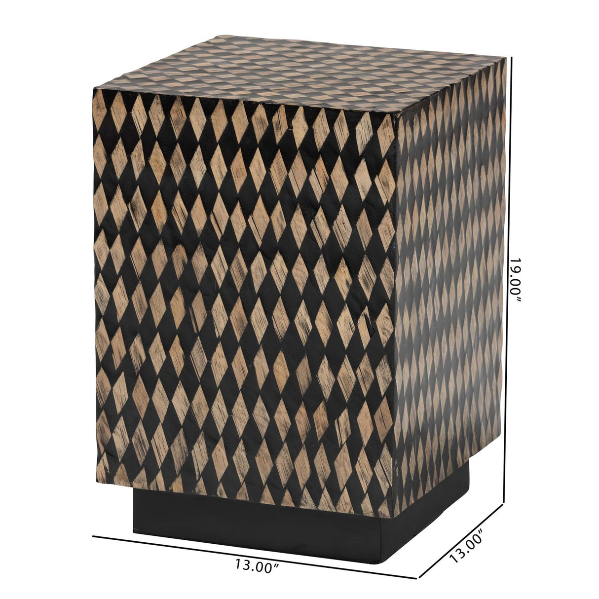 Diamond Pattern Bamboo End Table | Bali Loom Paulo | Oroa.com