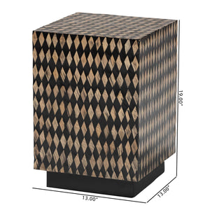 Diamond Pattern Bamboo End Table | Bali Loom Paulo | Oroa.com