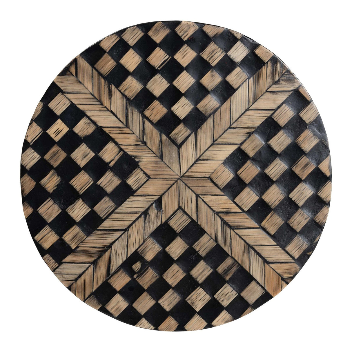 Diamond Pattern Bamboo End Table | Bali Loom Paulo | Oroa.com