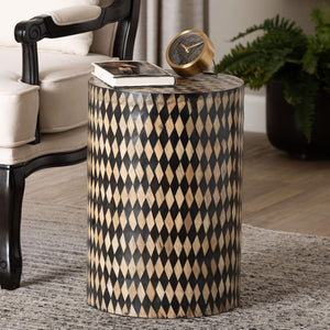 Diamond Pattern Bamboo End Table | Bali Loom Paulo | Oroa.com