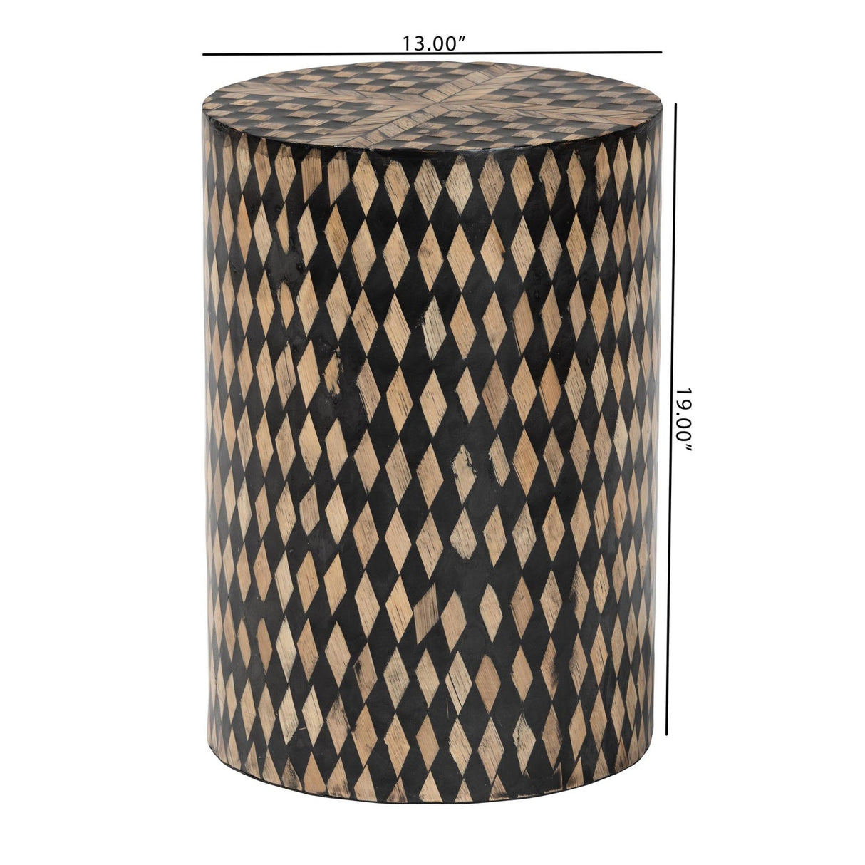 Diamond Pattern Bamboo End Table | Bali Loom Paulo | Oroa.com
