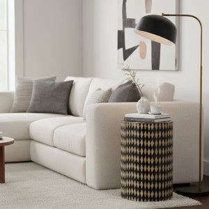 Diamond Pattern Bamboo End Table | Bali Loom Paulo | Oroa.com