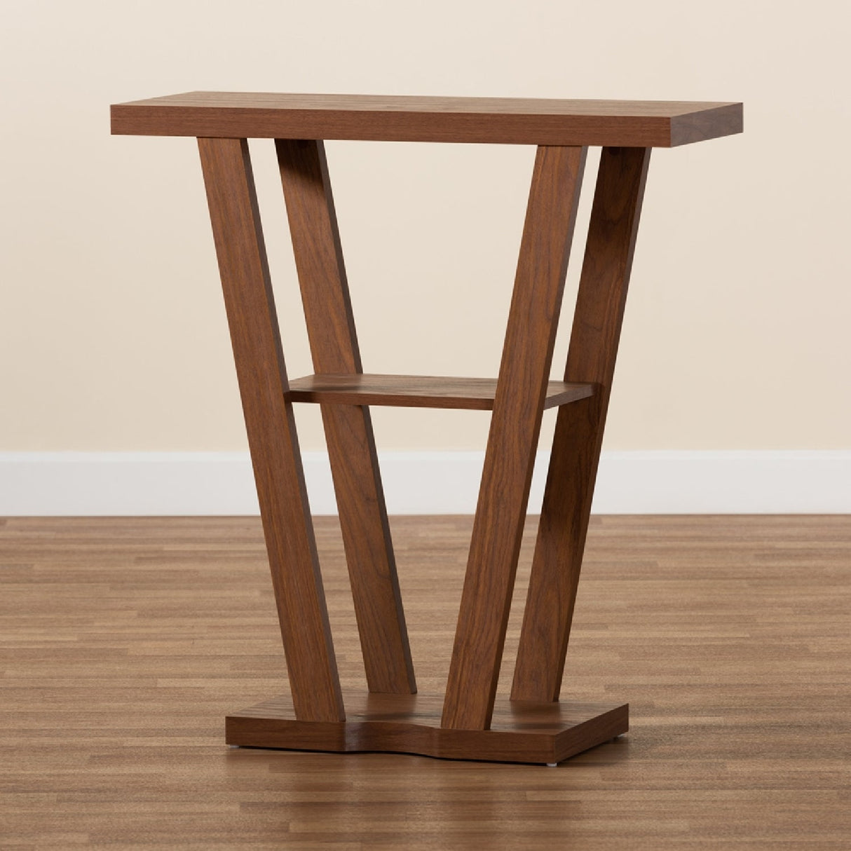 Modern European furniture - Walnut Angular Console Table - www.oroa.com