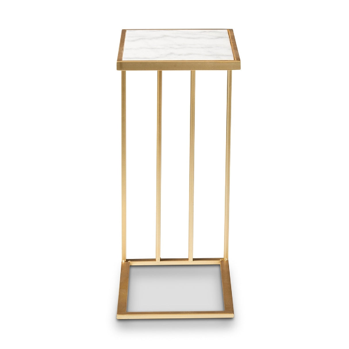 Gold C Shaped Marble End Table | Bali Loom Parkin | Oroa.com