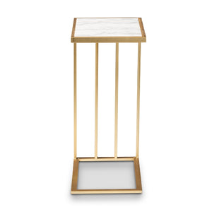 Gold C Shaped Marble End Table | Bali Loom Parkin | Oroa.com