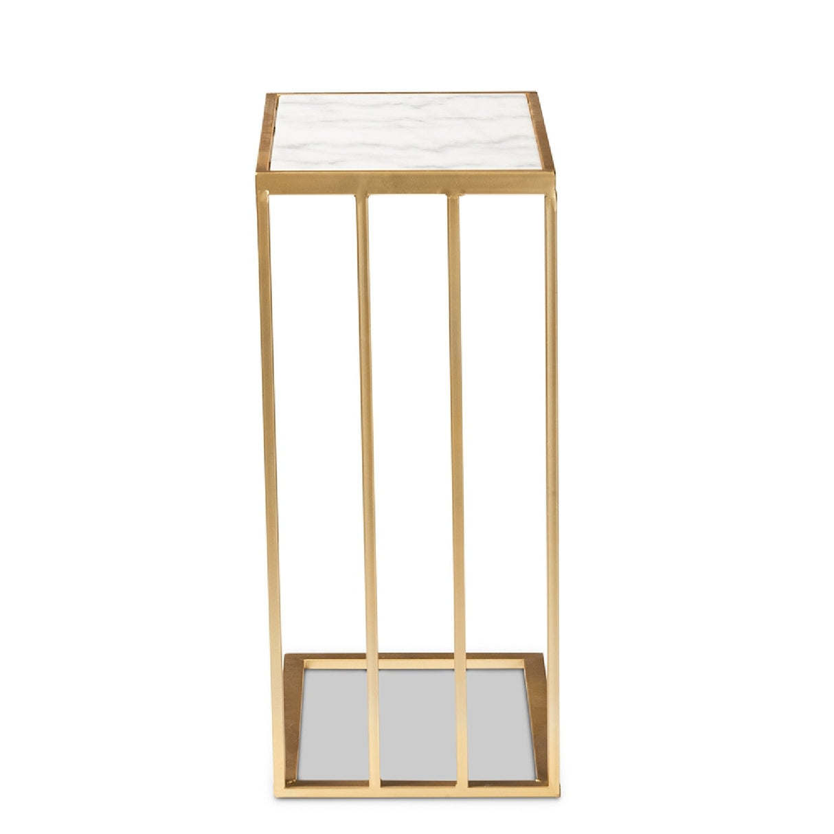 Gold C Shaped Marble End Table | Bali Loom Parkin | Oroa.com