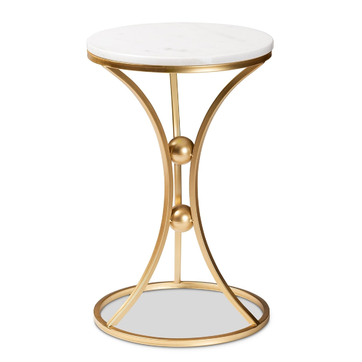 Gold Concave Marble End Table | Bali Loom Tarmon | Oroa.com
