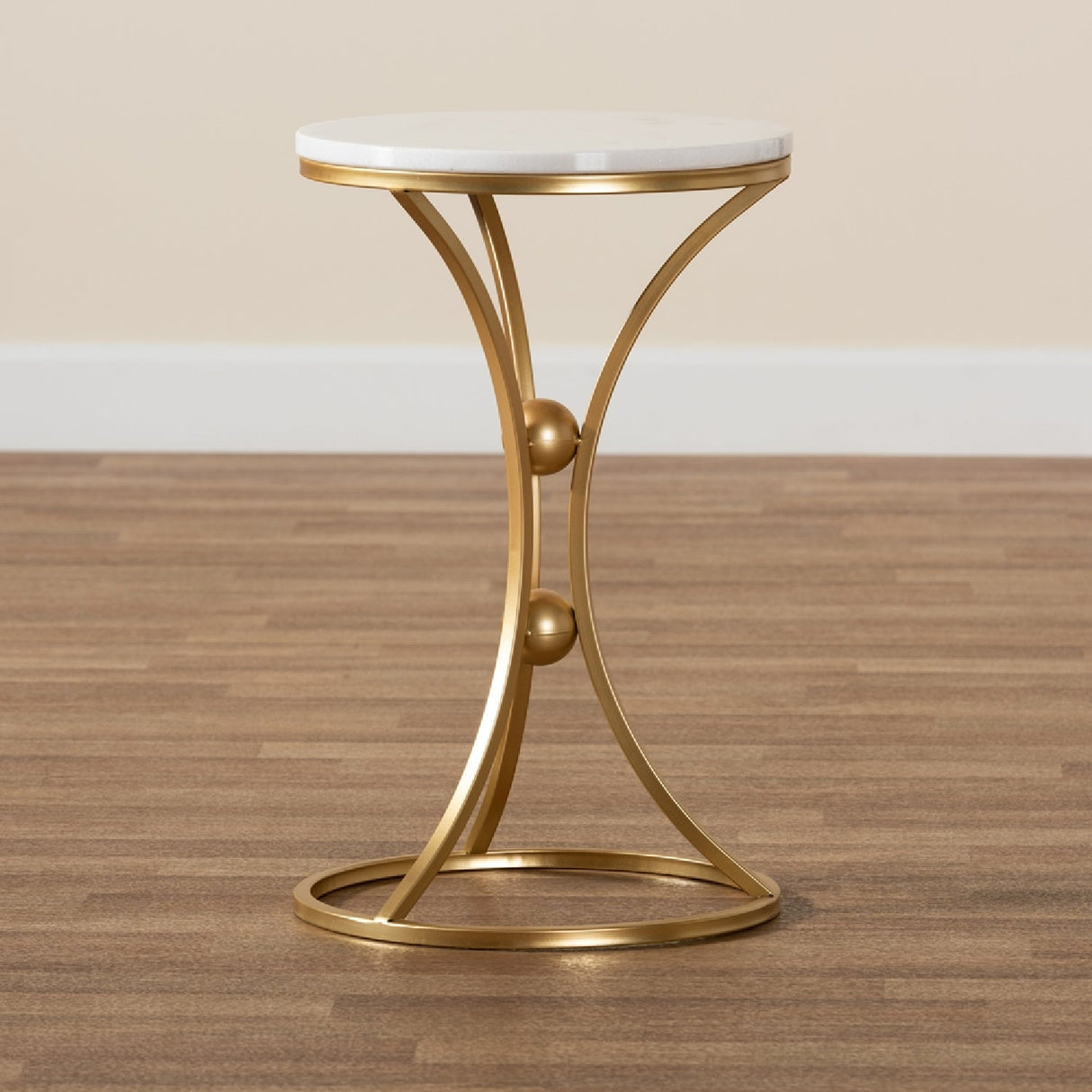 Gold Concave Marble End Table | Bali Loom Tarmon | Oroa.com