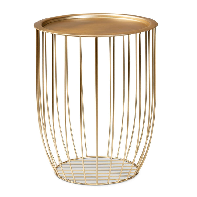 Modern European furniture - Gold Openwork Frame End Table - www.oroa.com