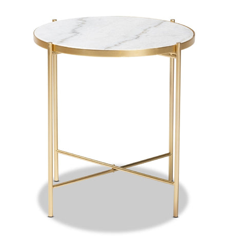 Round Marble End Table | Bali Loom Maddock | Oroa.com