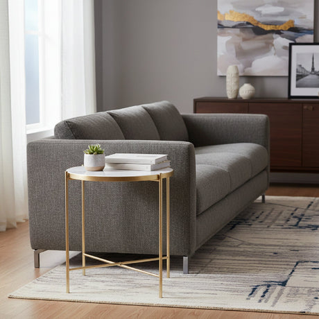 Round Marble End Table | Bali Loom Maddock | Oroa.com