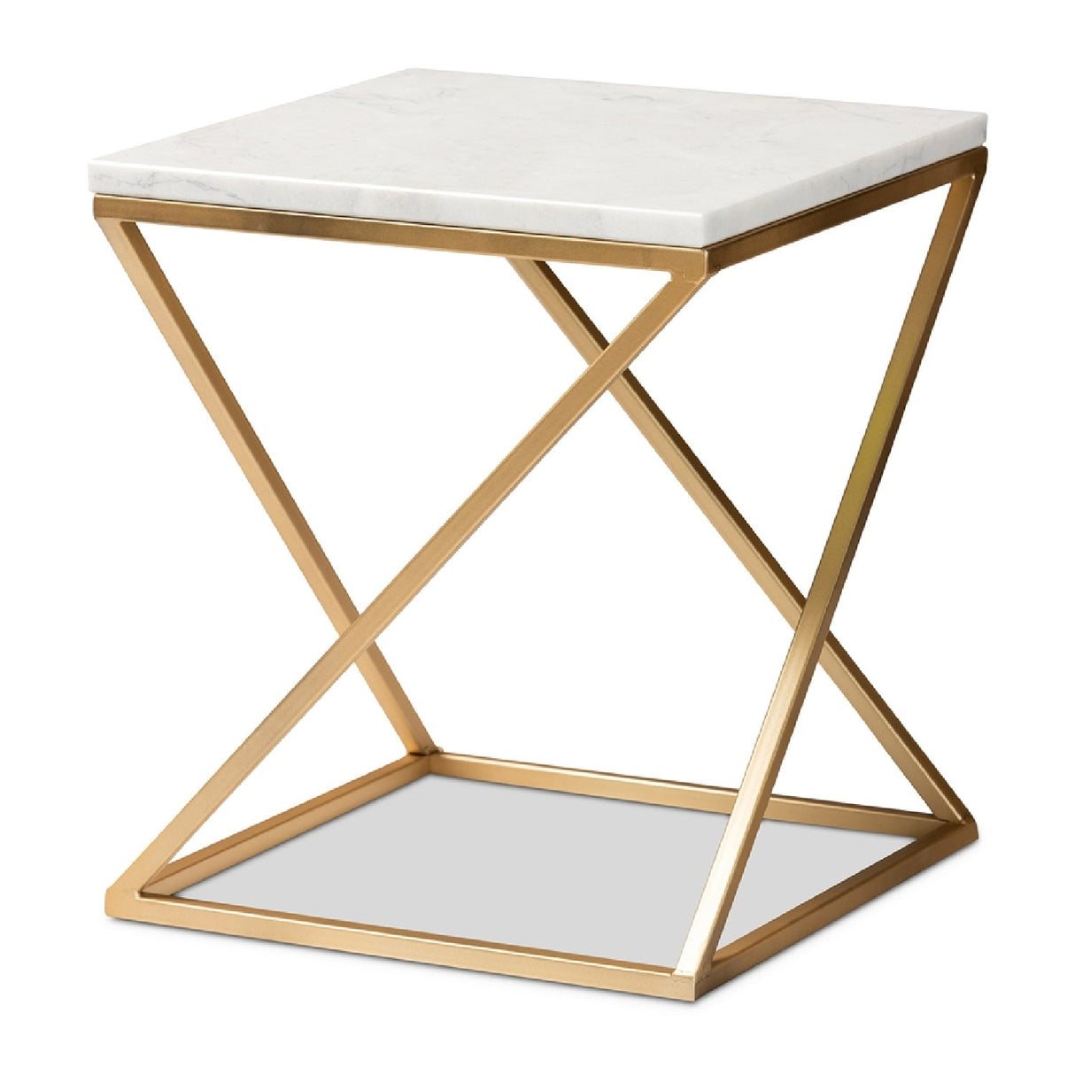 Gold Framed Marble End Table | Bali Loom Hadley | Oroa.com