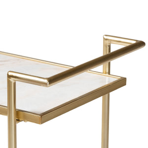 Gold-Framed Marble Wine Cart | Bali Loom Louise