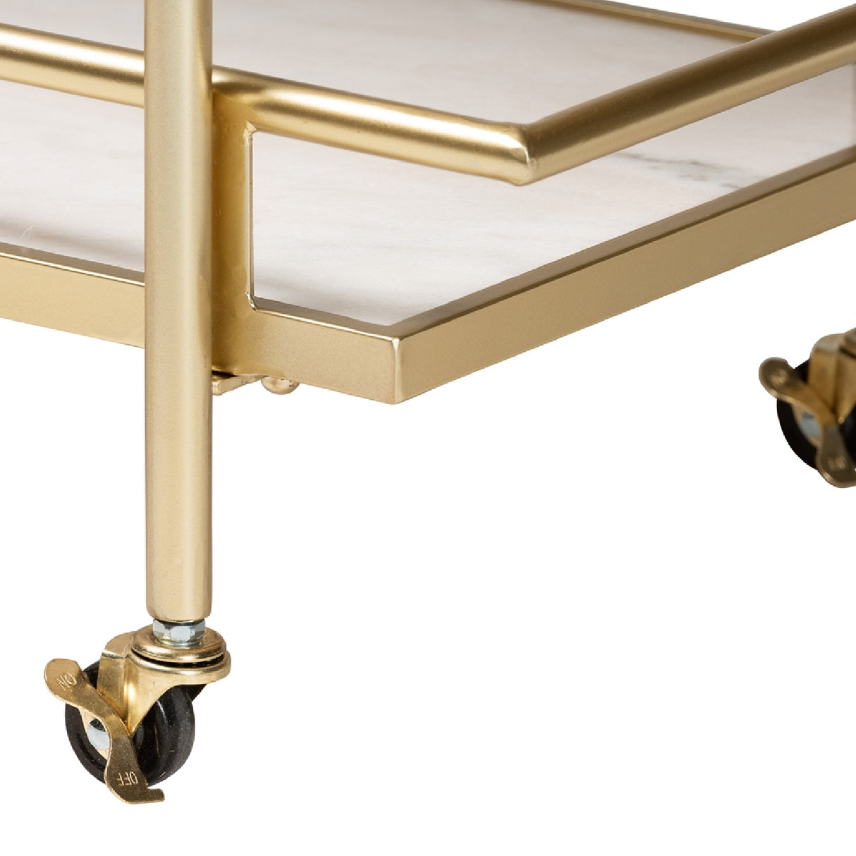 Gold-Framed Marble Wine Cart | Bali Loom Louise