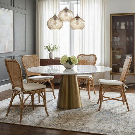 Modern European furniture - Natural Rattan Dining Chair - www.oroa.com