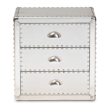 Silver 3 Drawer End Table | Bali Loom Armel | Oroa.com