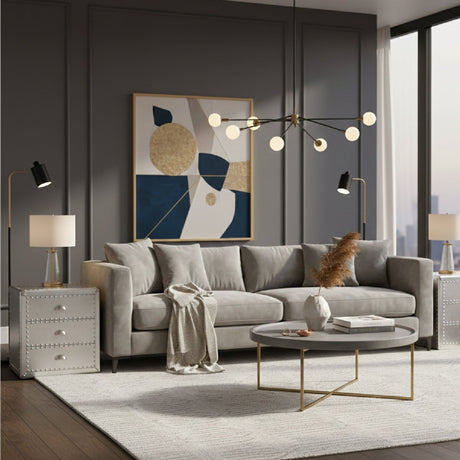 Silver 3 Drawer End Table | Bali Loom Armel | Oroa.com