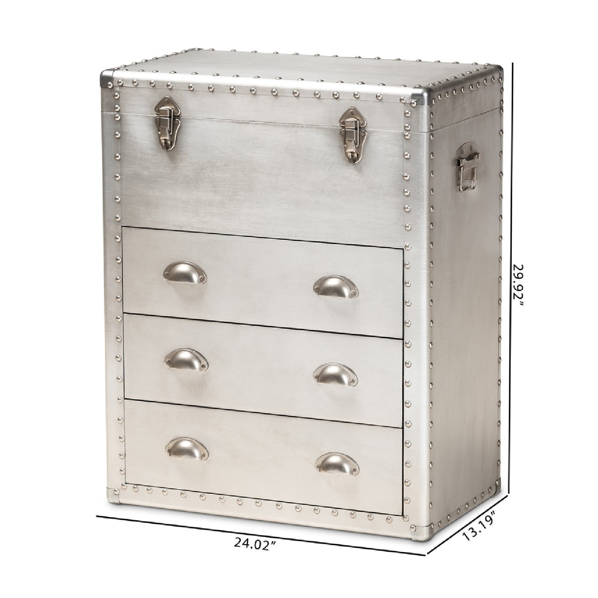 Silver Industrial Storage Cabinet | Bali Loom Serge | Oroa.com