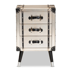 Silver Trunk Inspired Vintage End Table | Bali Loom Dilan | Oroa.com