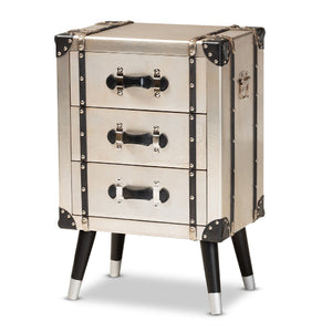 Silver Trunk Inspired Vintage End Table | Bali Loom Dilan | Oroa.com