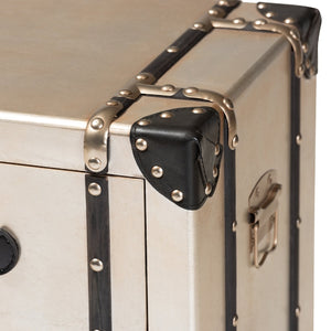 Silver Trunk Inspired Vintage End Table | Bali Loom Dilan | Oroa.com