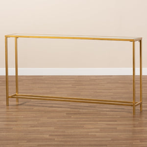 Gold Framed Glass Console Table | Bali Loom Alessa | Oroa.com