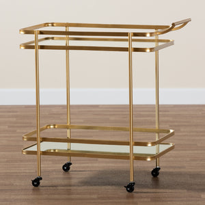 Gold Mobile Wine Bar Cart | Bali Loom Destin