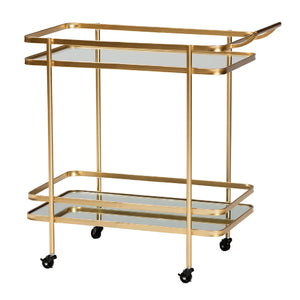 Gold Mobile Wine Bar Cart | Bali Loom Destin
