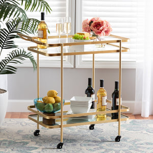 Gold Mobile Wine Bar Cart | Bali Loom Destin