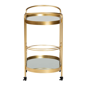 Modern European furniture - Brushed Gold Wine Bar Cart - www.oroa.com