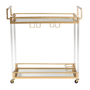 Modern European furniture - Gold & Glass Wine Cart  - www.oroa.com