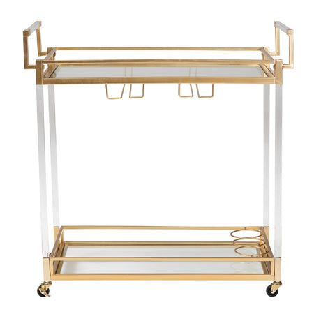 Modern European furniture - Gold & Glass Wine Cart  - www.oroa.com