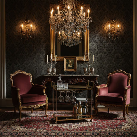 Modern European furniture - Gold & Glass Wine Cart  - www.oroa.com