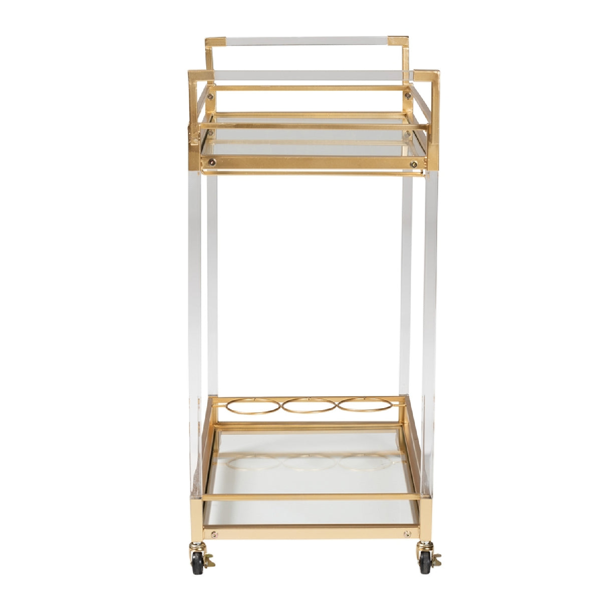 Modern European furniture - Gold & Glass Wine Cart  - www.oroa.com