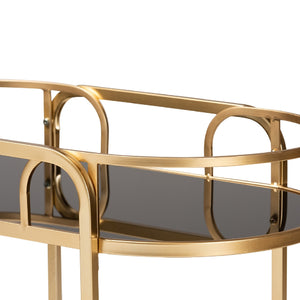 Gold 2-Tier Wine Cart | Bali Loom Leighton