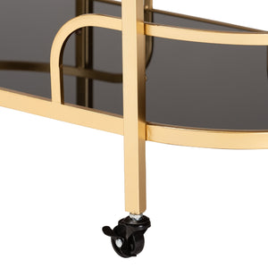 Gold 2-Tier Wine Cart | Bali Loom Leighton
