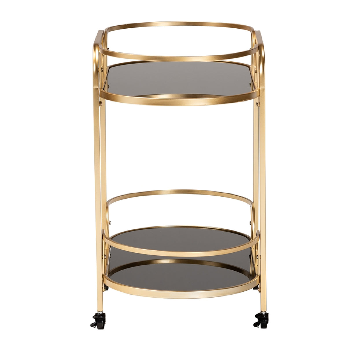 Gold 2-Tier Wine Cart | Bali Loom Leighton