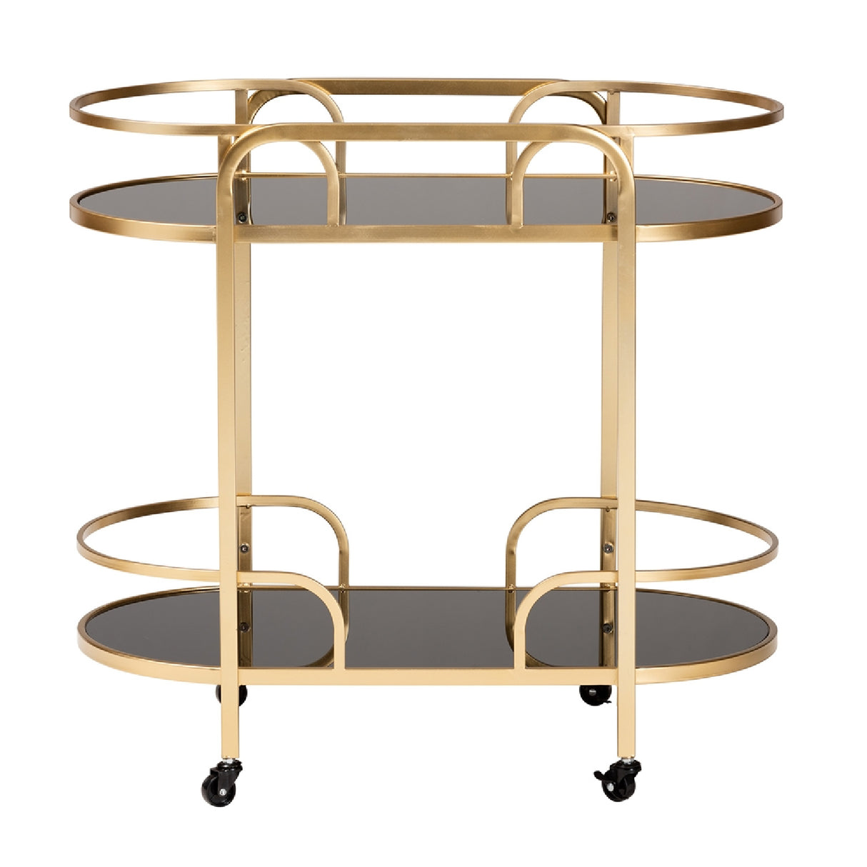 Gold 2-Tier Wine Cart | Bali Loom Leighton
