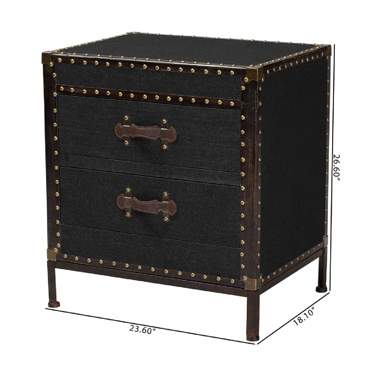 Black Canvas Trunk End Table | Bali Loom Laura | Oroa.com