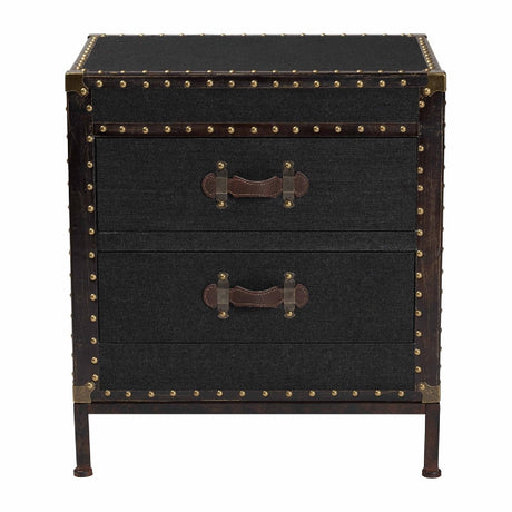 Black Canvas Trunk End Table | Bali Loom Laura | Oroa.com