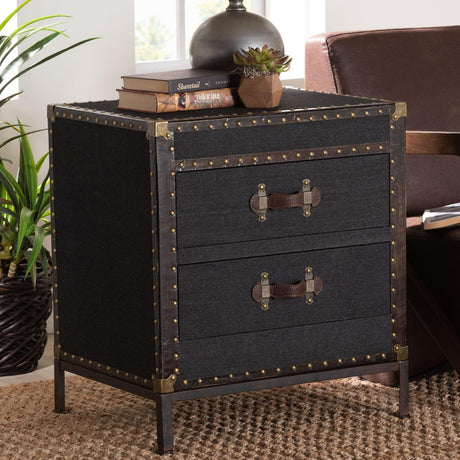 Black Canvas Trunk End Table | Bali Loom Laura | Oroa.com