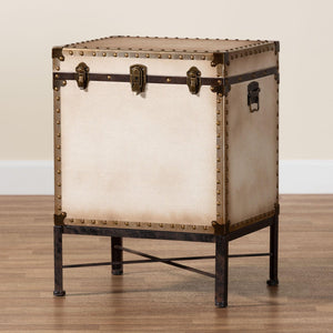 White Canvas Lift Top End Table | Bali Loom Laura | Oroa.com