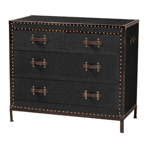 Vintage Black 4 Drawer Cabinet | Bali Loom Benton | Oroa.com