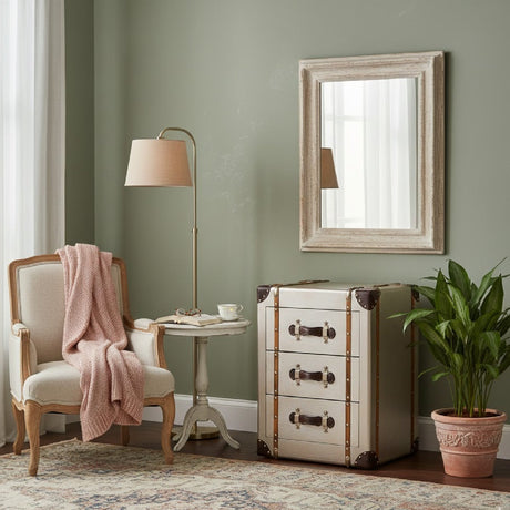 Modern European furniture - Vintage Bronze 3 Drawer Cabinet - www.oroa.com